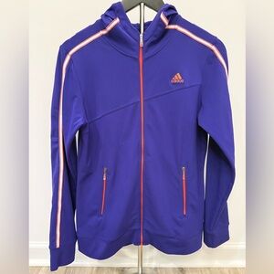 Adidas Climalite Golf Jacket Women’s Medium Full Zip Hooded Purple